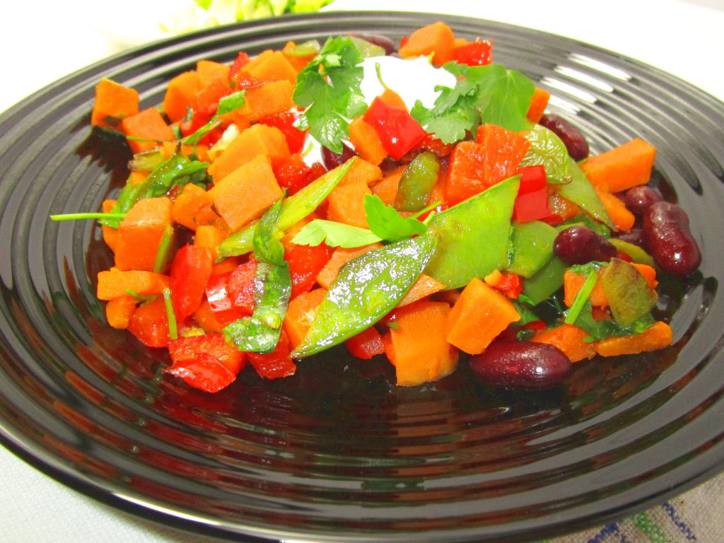 Süßkartoffel mit Kidneybohnen