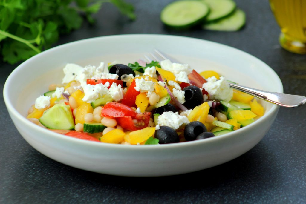 Weiße Bohnen Salat mit Oliven